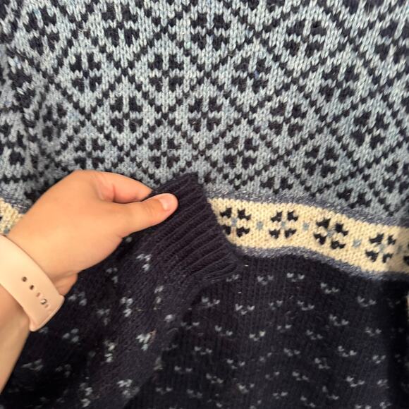 St. John's Bay Wool Blend High Neck Sweater Size Large Nordic Knit Fair Isle - Picture 3 of 8